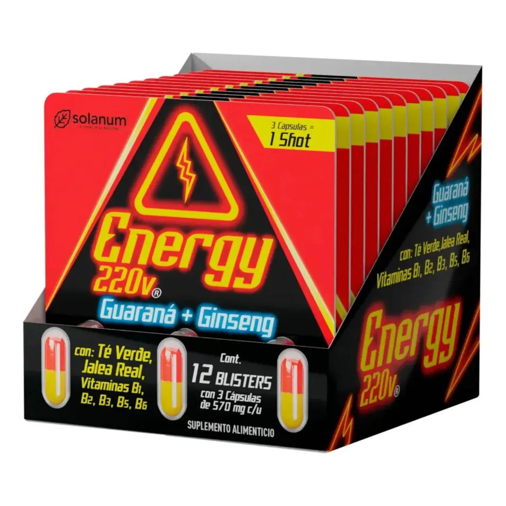 solanum Energy 220v Guaraná Ginseng Display 12 Blisters sfn
