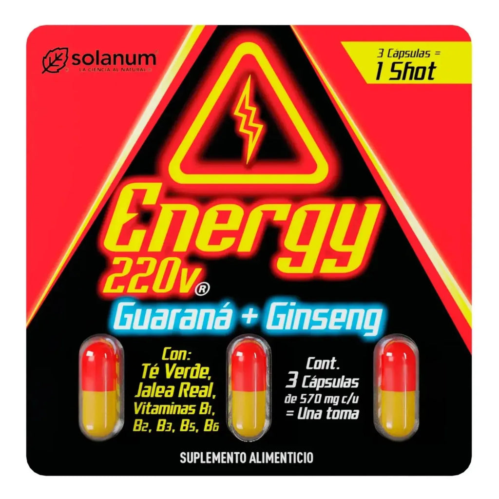 solanum Energy 220v Guaraná Ginseng Display 12 Blisters sfn