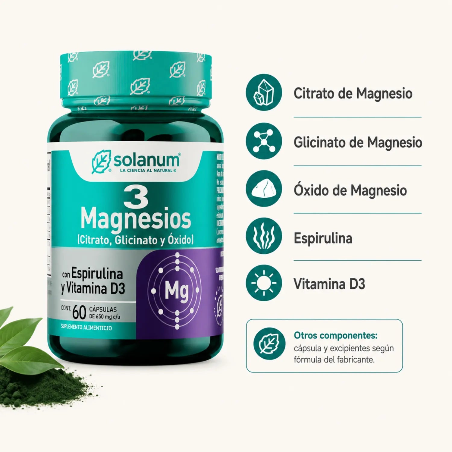 Solanum Turquesa 3 Magnesios 60 capsulas