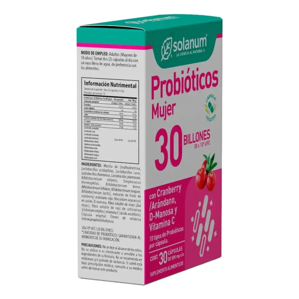 Solanum Probioticos 30 Billones para mujer 30 capsulas