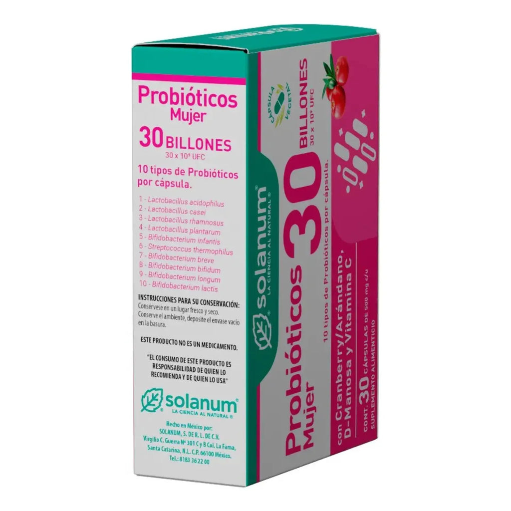 Solanum Probioticos 30 Billones para mujer 30 capsulas