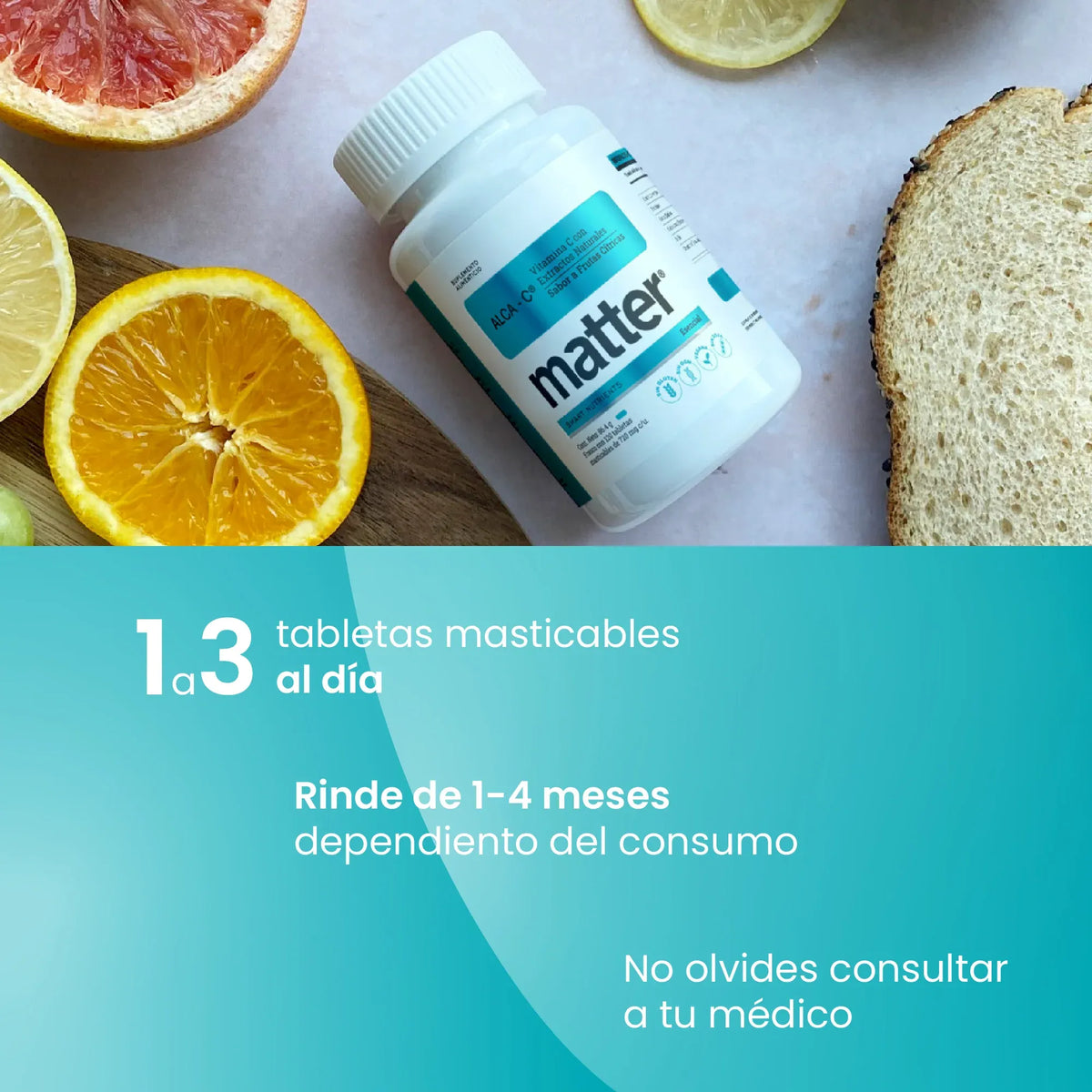 Matter Alca-C Vitamina C (Ascorbato De Sodio 300 mg) 120 Tabs.
