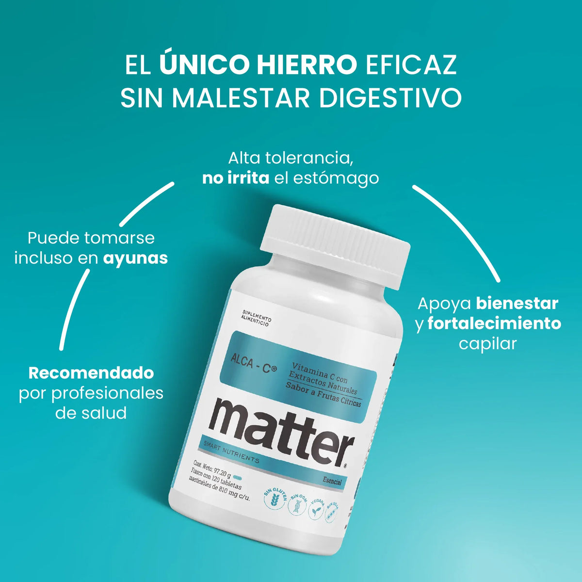 Matter Alca-C Vitamina C (Ascorbato De Sodio 300 mg) 120 Tabs.
