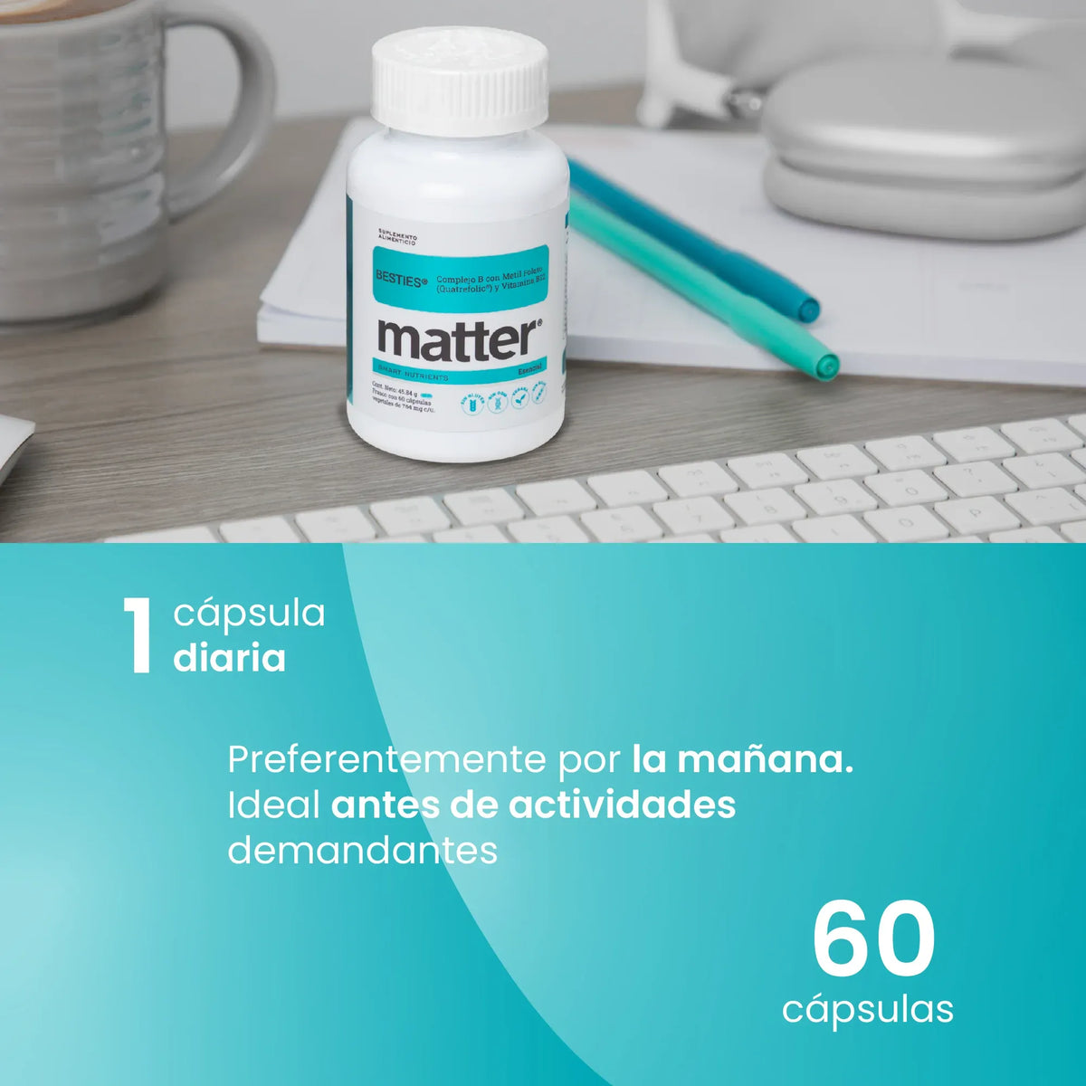 MATTER BESTIES COMPLEJO B C/FOLATO & VITAMINA B12 60 CAPS