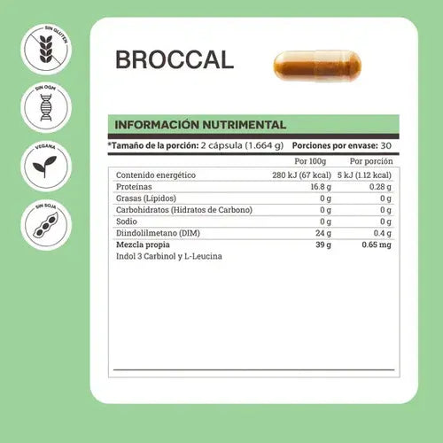 Matter Broccal Di-Indol Metano | 60 Cápsulas Vegetales | Equilibrio Hormonal y Protección Antioxidante | Bienestar General | Suplemento Alimenticio
