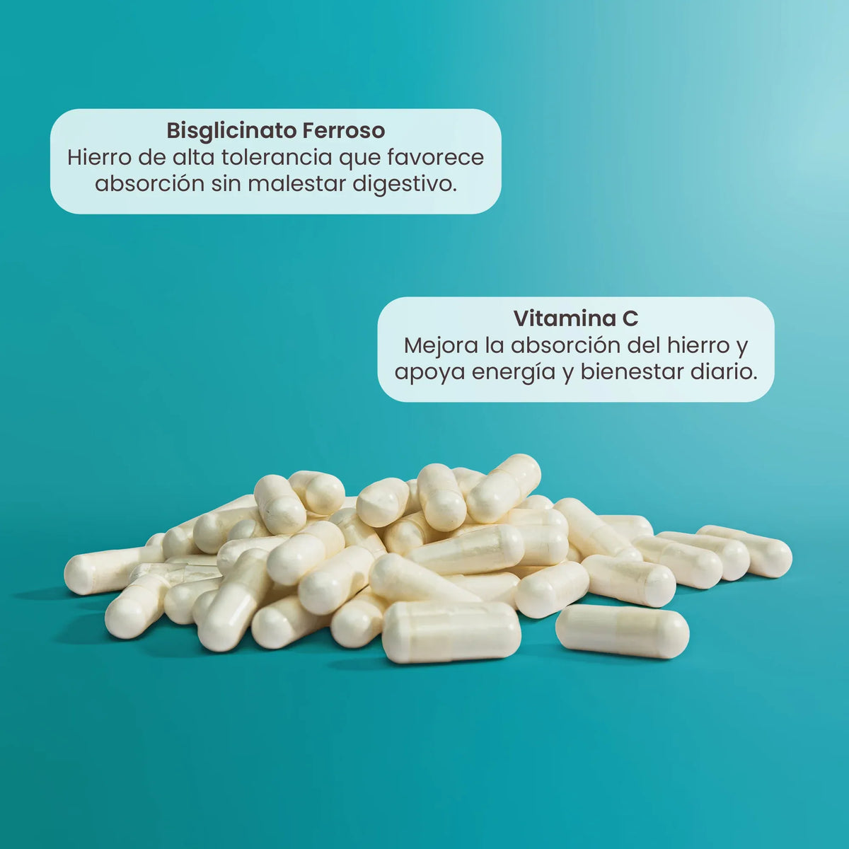 MATTER SMART NUTRIENTS. Ferral Bisglicinato Ferroso. Cápsulas de Hierro y Vitamina C