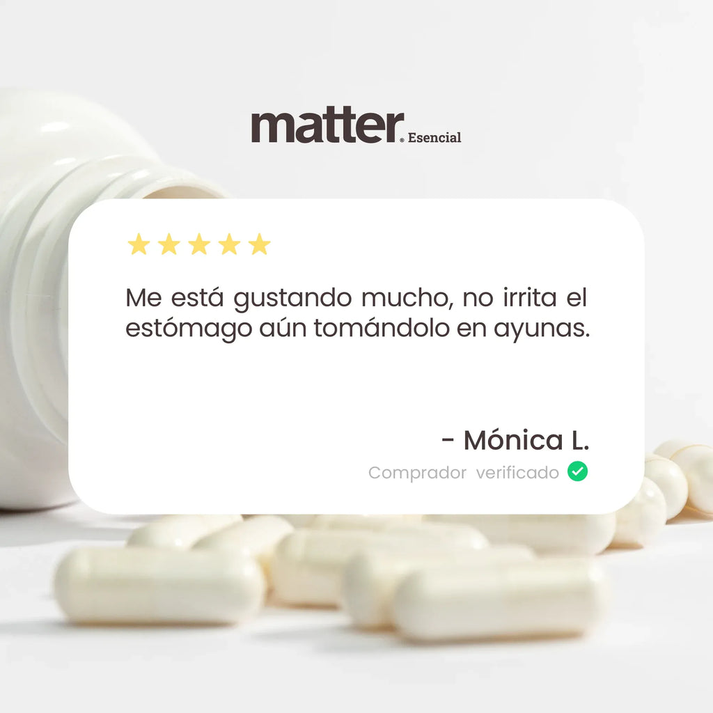MATTER SMART NUTRIENTS. Ferral Bisglicinato Ferroso. Cápsulas de Hierro y Vitamina C