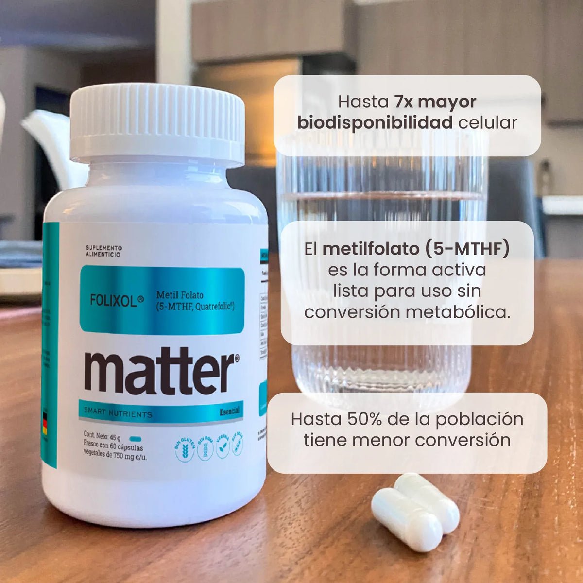 Matter Folixol Folato (5-mthf, Quatrefolic) 60 Caps Sfn