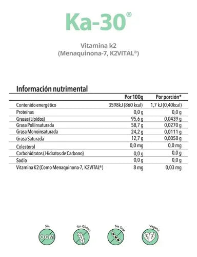 Matter KA-30 | Vitamina K2 MK-7 | Gotero de 30 ml | Salud Ósea | Suplemento Alimenticio