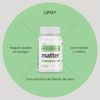 Matter Lipix | Diente de León, Colina y Metionina | 90 Cápsulas | Bienestar Metabólico | Suplemento Alimenticio