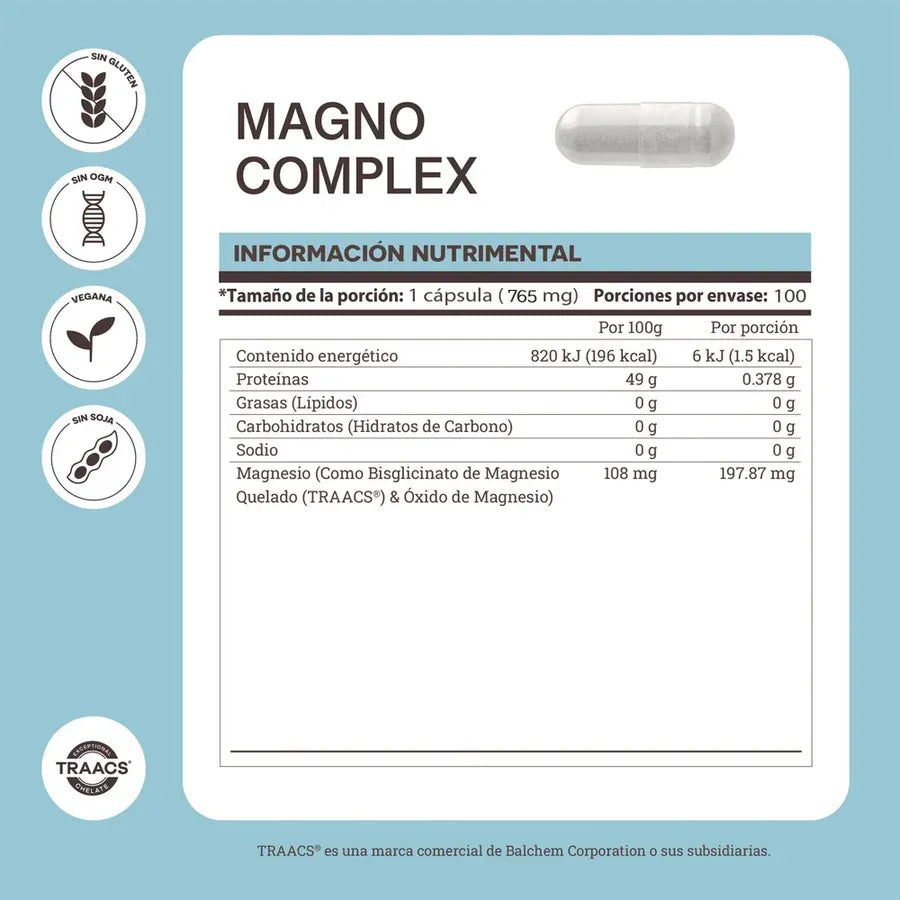 MATTER MAGNO COMPLEX BISGLICINATO MAGNESIO QUELADO 100 CAPS SFN