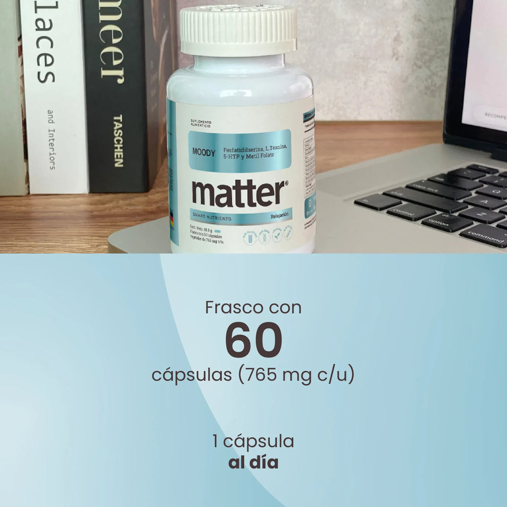 Matter Moody | Aminoácidos, Vitaminas y Minerales | 60 Cápsulas | Bienestar Emocional | Suplemento Alimenticio
