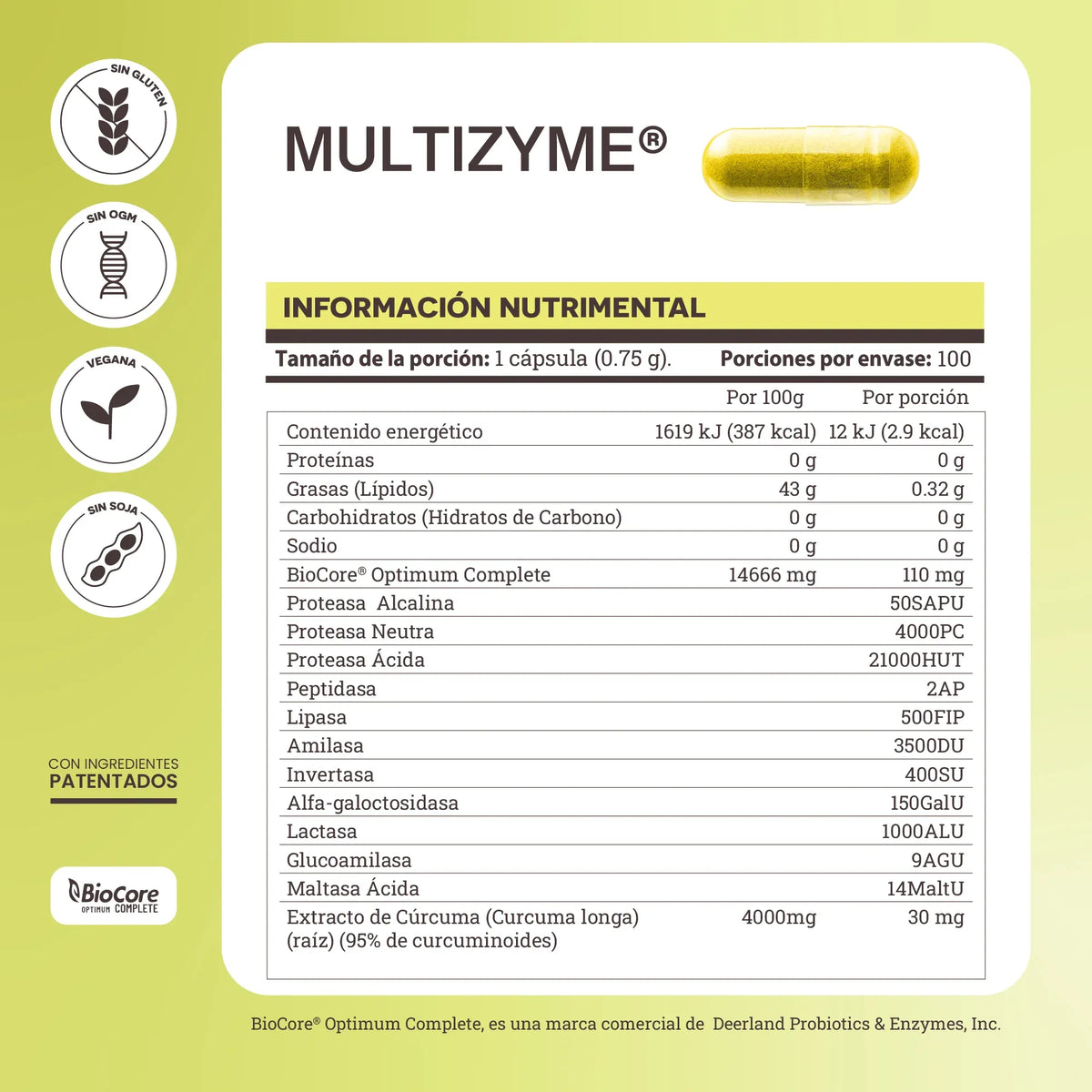 MATTER MULTIZYME ENZIMAS DIGESTIVAS CON TCM Y CÚRCUMA 100 CAPS