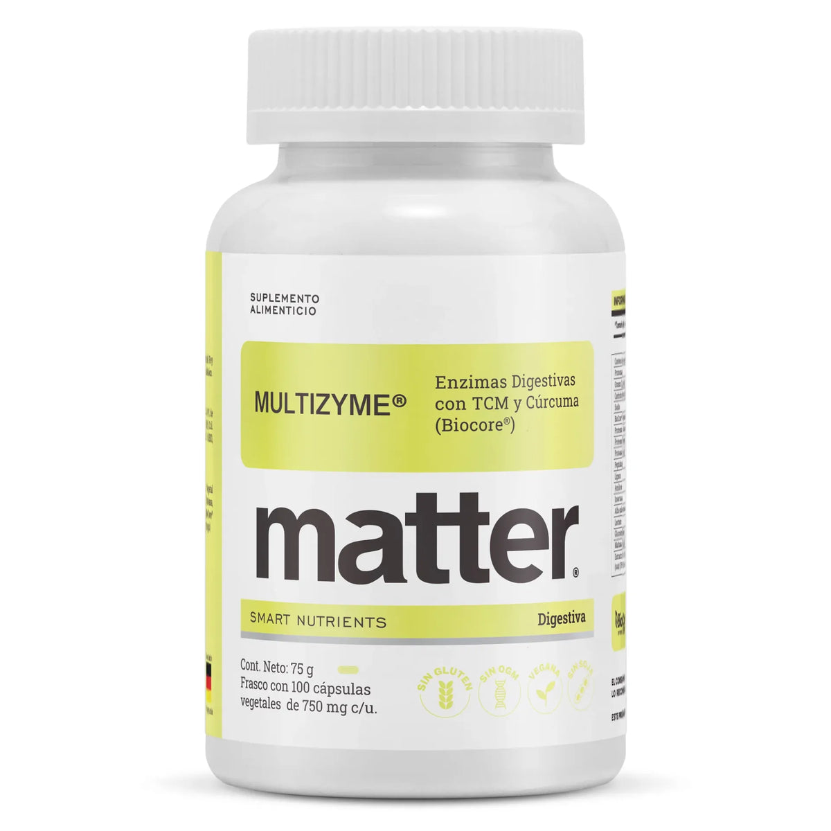 MATTER MULTIZYME ENZIMAS DIGESTIVAS CON TCM Y CÚRCUMA 100 CAPS