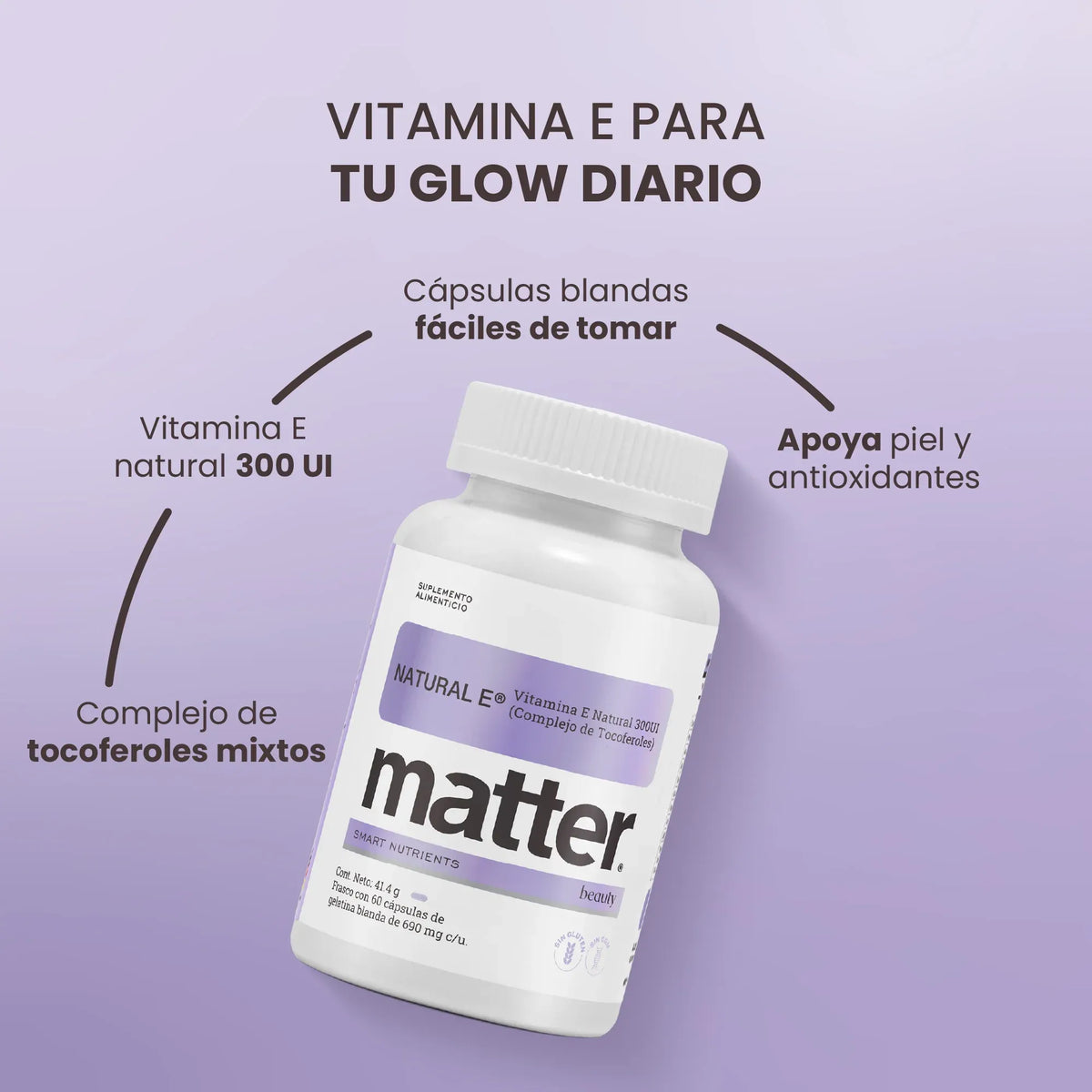 Matter Natural E Complejo De Vitamina E 60 Caps