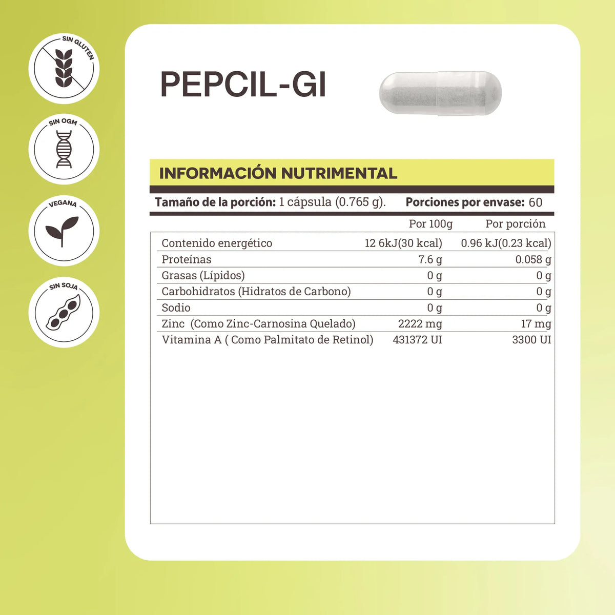 Matter Pepcil-gl Zinc-carnosina Quelado 60 Caps Sfn
