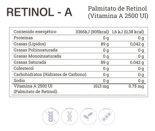 Matter Retinol-A Vitamina A 2500 UI | 60 ml | Salud Visual y Cuidado de la Piel | Apoyo Inmunológico | Suplemento Alimenticio