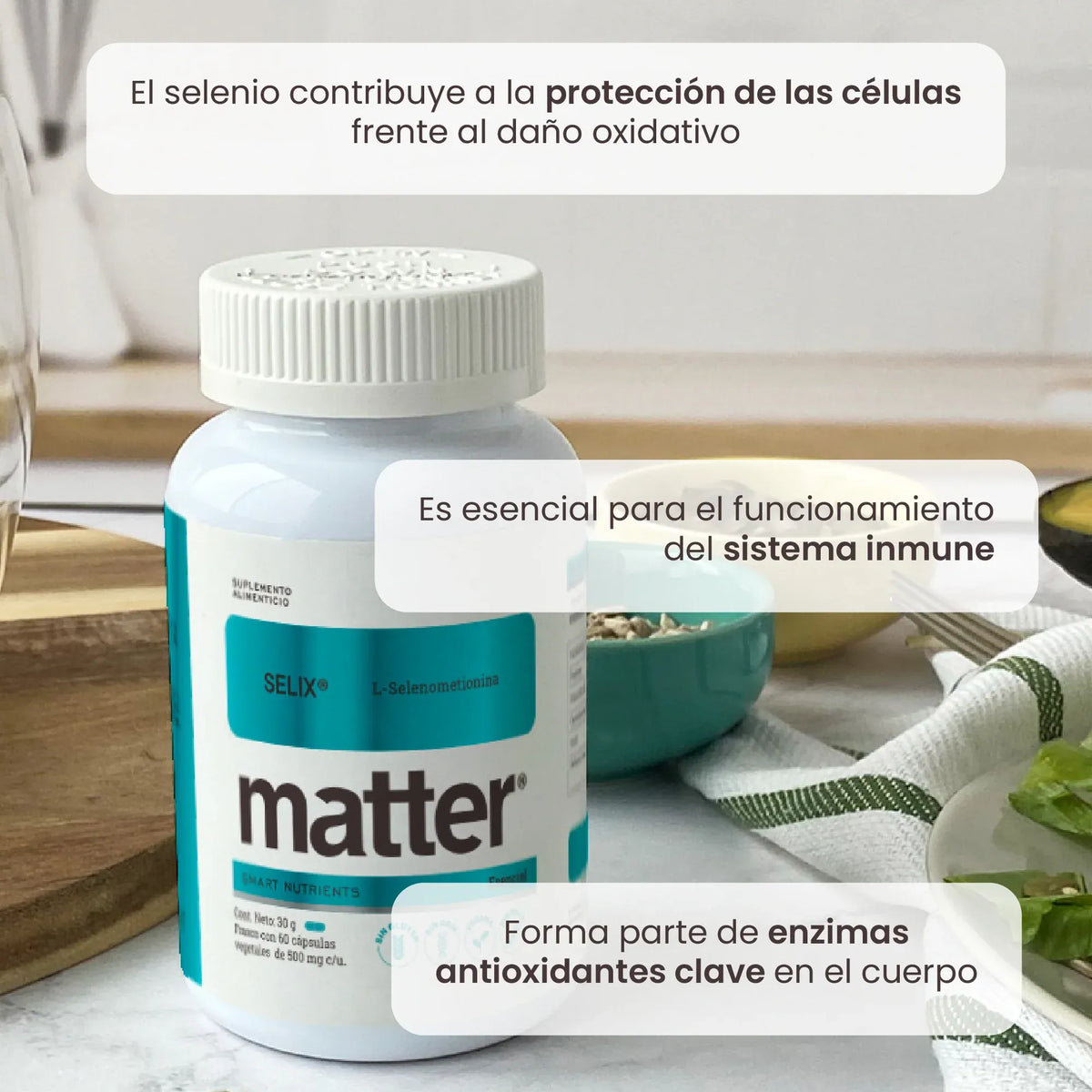 Matter Selix L-selenometionina, 60 Cápsulas