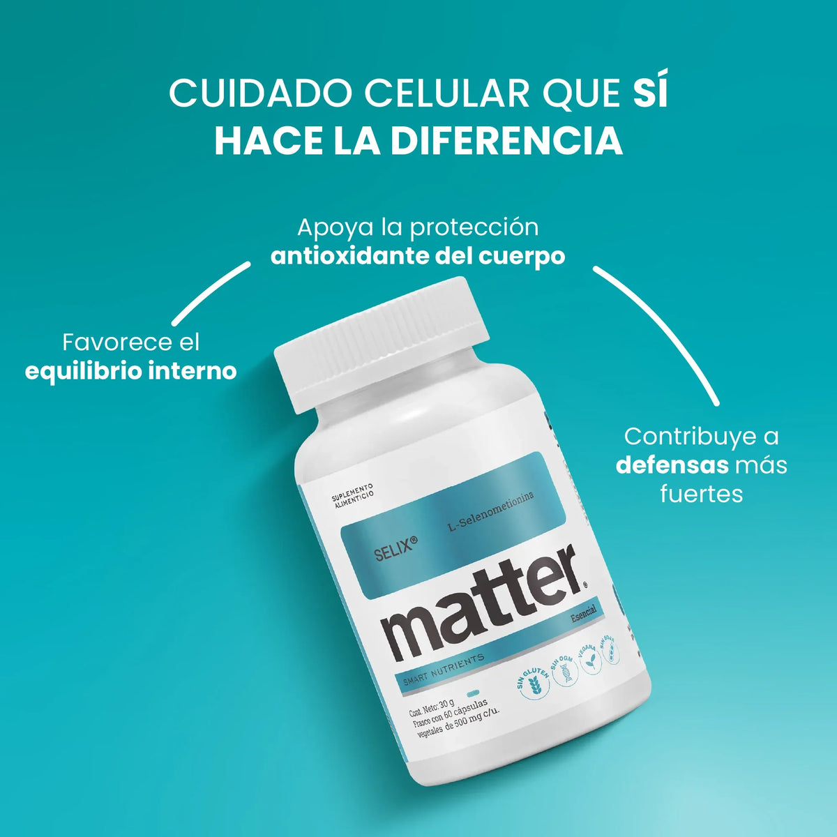 Matter Selix L-selenometionina, 60 Cápsulas