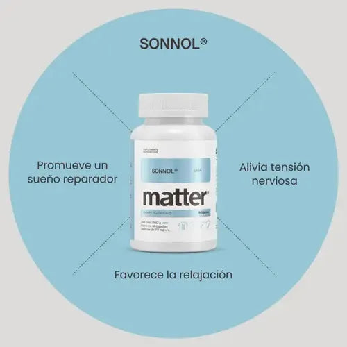 Matter Sonnol GABA | 60 Cápsulas Vegetales | Relajación y Descanso Nocturno | Bienestar del Sistema Nervioso | Suplemento Alimenticio