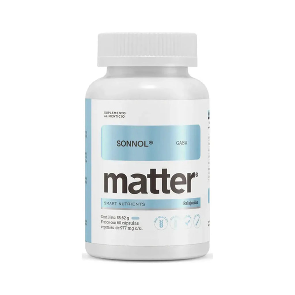 Matter Sonnol GABA | 60 Cápsulas Vegetales | Relajación y Descanso Nocturno | Bienestar del Sistema Nervioso | Suplemento Alimenticio