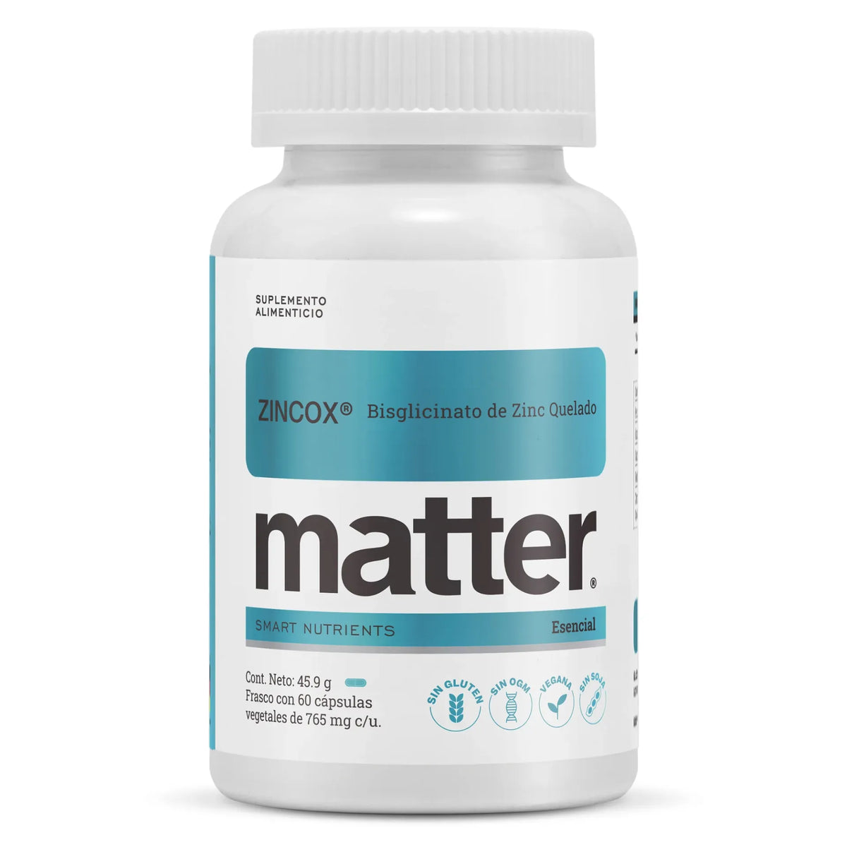 Matter Zincox Bisglicinato De Zinc Quelado 60 Cápsulas