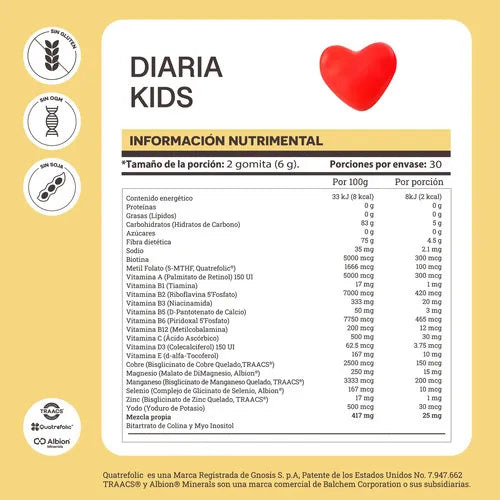 Matter Diaria Kids | Multivitamínico con Minerales | 60 Gomitas | Apoyo Inmunológico, Crecimiento y Desarrollo Infantil | Suplemento Alimenticio
