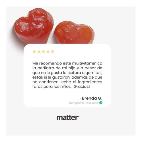 Matter Diaria Kids | Multivitamínico con Minerales | 60 Gomitas | Apoyo Inmunológico, Crecimiento y Desarrollo Infantil | Suplemento Alimenticio