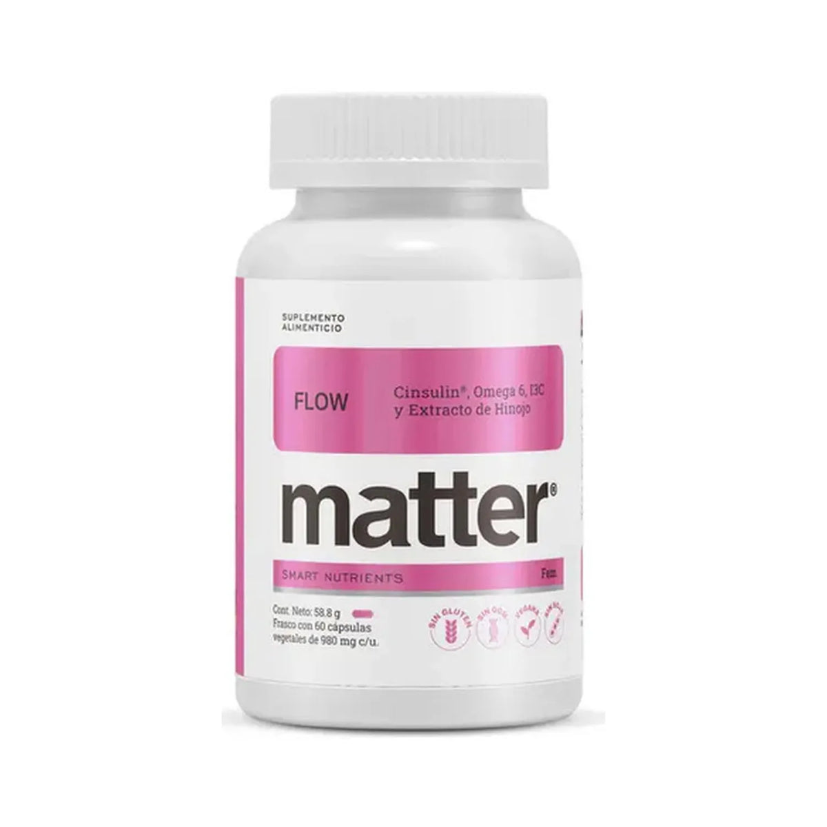 Matter Flow | Omega 6, Magnesio y Extracto de Hinojo | 60 Cápsulas | Bienestar Femenino | Suplemento Alimenticio