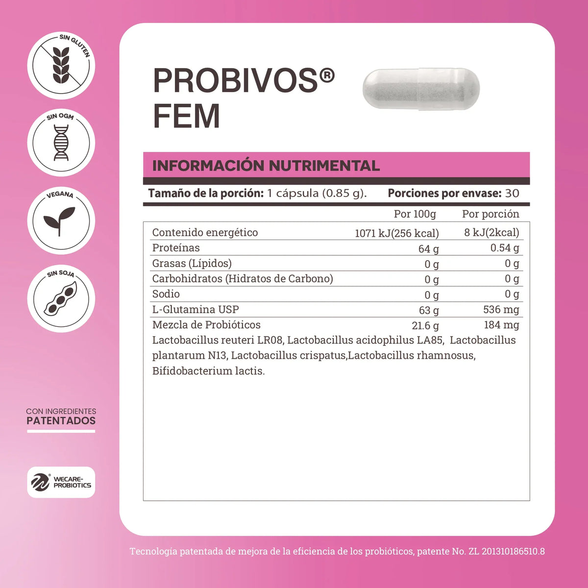 MATTER PROBIVOS FEM PROBIÓTICOS CON GLUTAMINA 30 CAPS