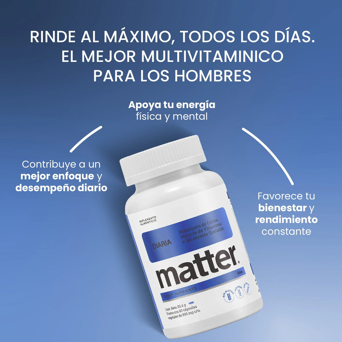 Matter Diaria Men Multivitamínico Para Hombre 60 Caps