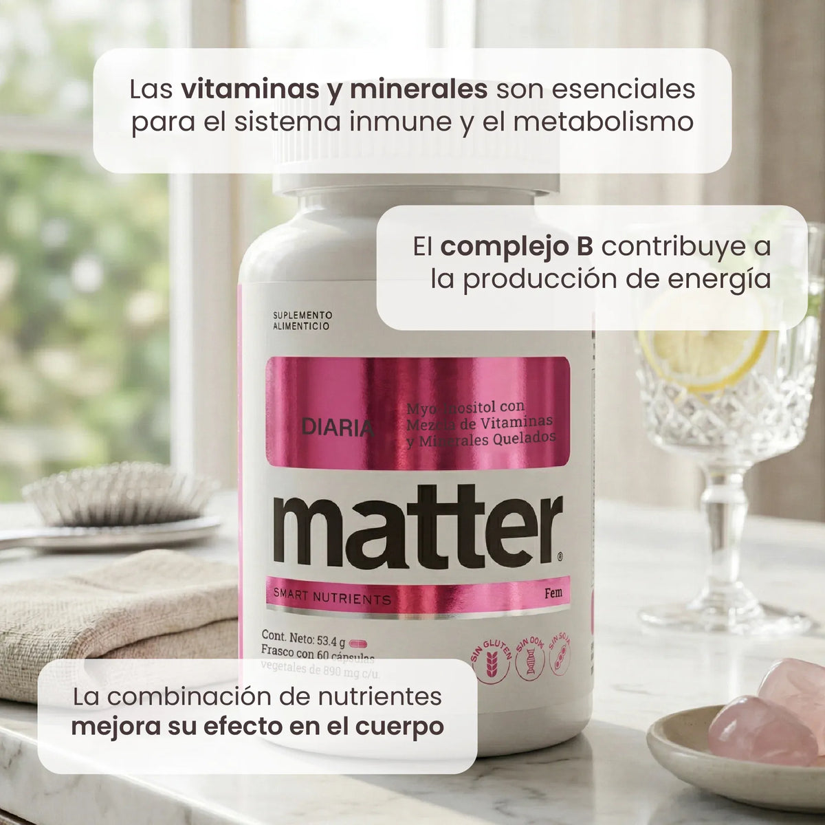 MATTER DIARIA FEM INOSITOL VITAMINAS Y MINERALES 60 CAPSULAS.