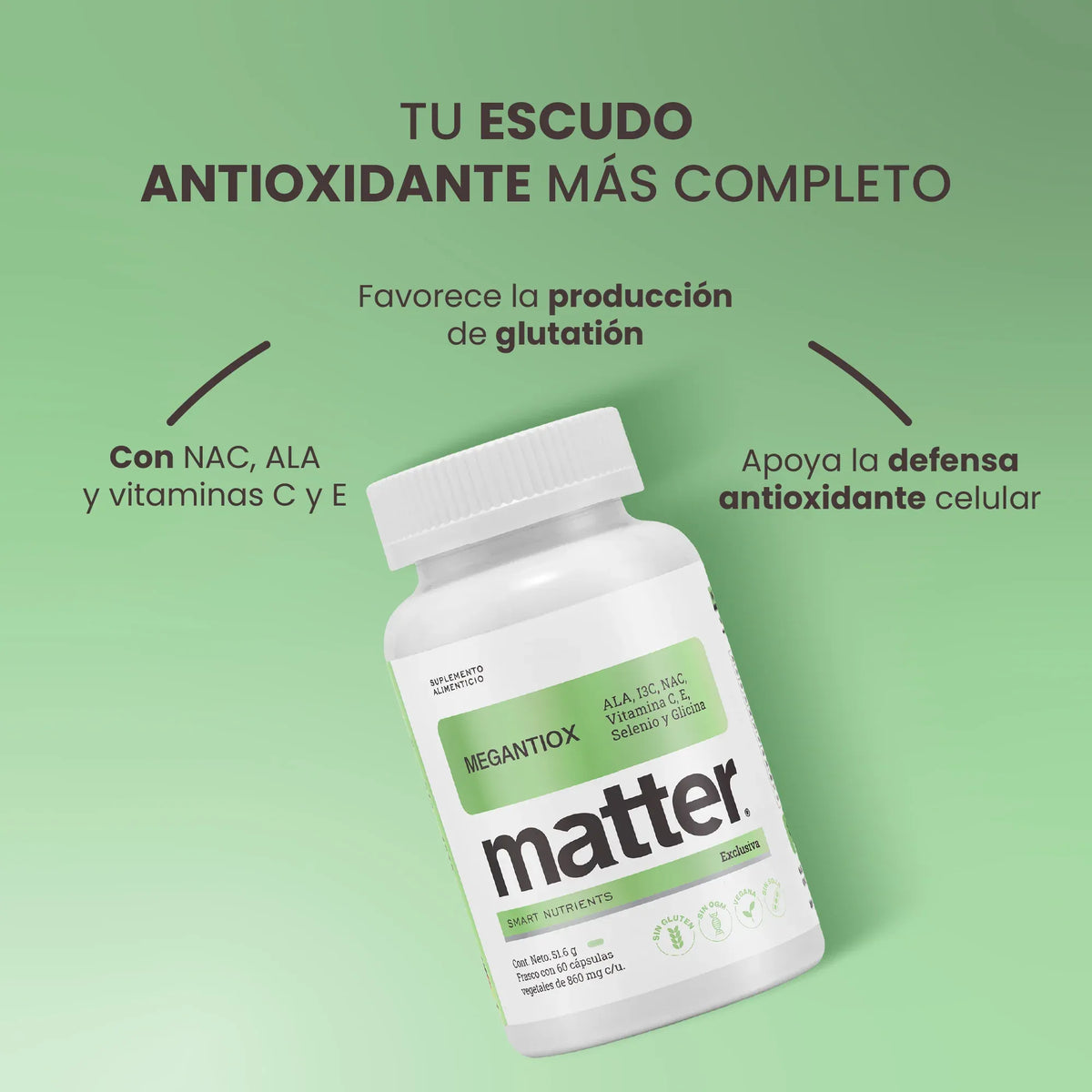 Matter Megantiox Antioxidante Selenio Vitaminas C Y E.