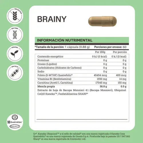 Matter Brainy | Fosfatidilserina y Coenzima Q10 | 60 Cápsulas Vegetales | Memoria y Concentración | Bienestar Cognitivo | Suplemento Alimenticio