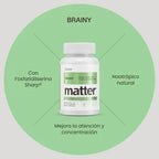 Matter Brainy | Fosfatidilserina y Coenzima Q10 | 60 Cápsulas Vegetales | Memoria y Concentración | Bienestar Cognitivo | Suplemento Alimenticio