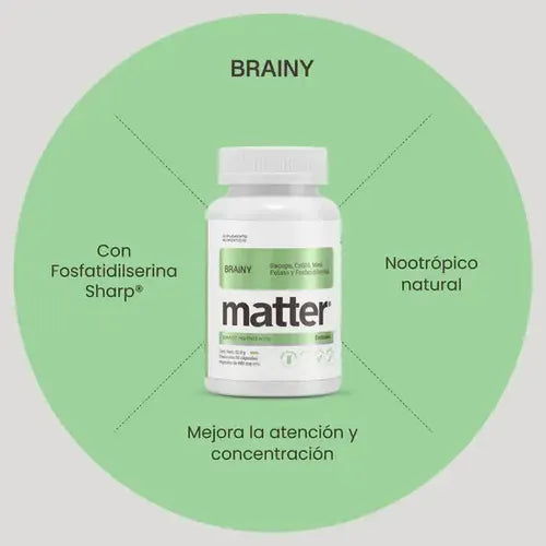 Matter Brainy | Fosfatidilserina y Coenzima Q10 | 60 Cápsulas Vegetales | Memoria y Concentración | Bienestar Cognitivo | Suplemento Alimenticio