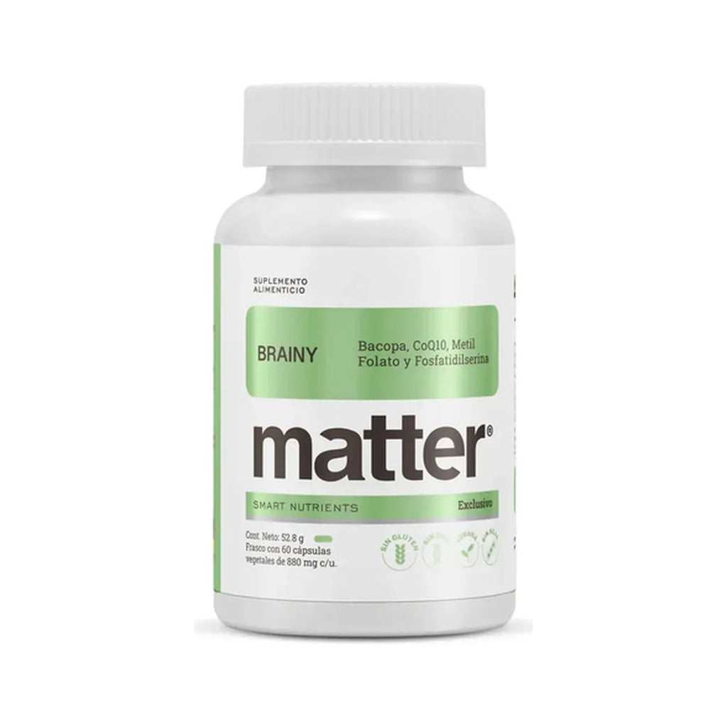 Matter Brainy | Fosfatidilserina y Coenzima Q10 | 60 Cápsulas Vegetales | Memoria y Concentración | Bienestar Cognitivo | Suplemento Alimenticio