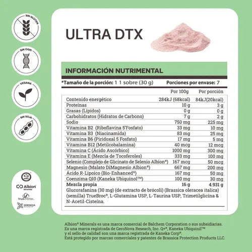 Matter Ultra DTX | CoQ10 y Ácido R-Lipoico | 7 Sobres de 30 g | Antioxidantes | Suplemento Alimenticio