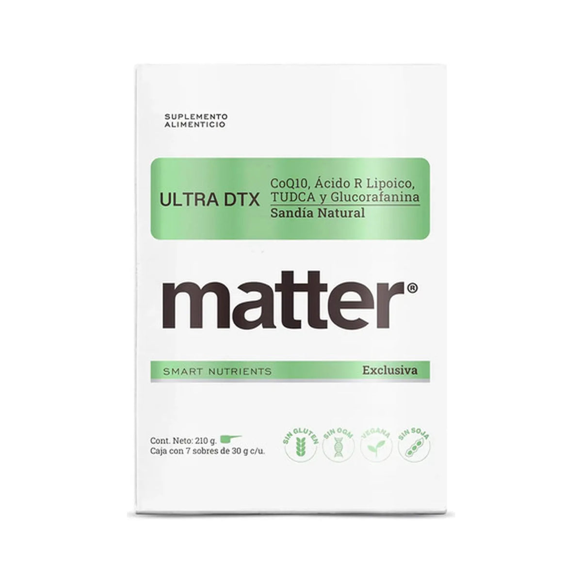 Matter Ultra DTX | CoQ10 y Ácido R-Lipoico | 7 Sobres de 30 g | Antioxidantes | Suplemento Alimenticio