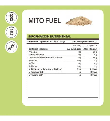 Matter Mito Fuel | D-Ribosa y L-Carnitina | 200 g | Pre-Entreno | Suplemento Alimenticio