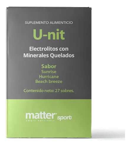 You Matter U-NIT | Electrolitos con Minerales Quelados | 189 g | 27 Sobres | Hidratación y Equilibrio de Electrolitos | Suplemento Alimenticio