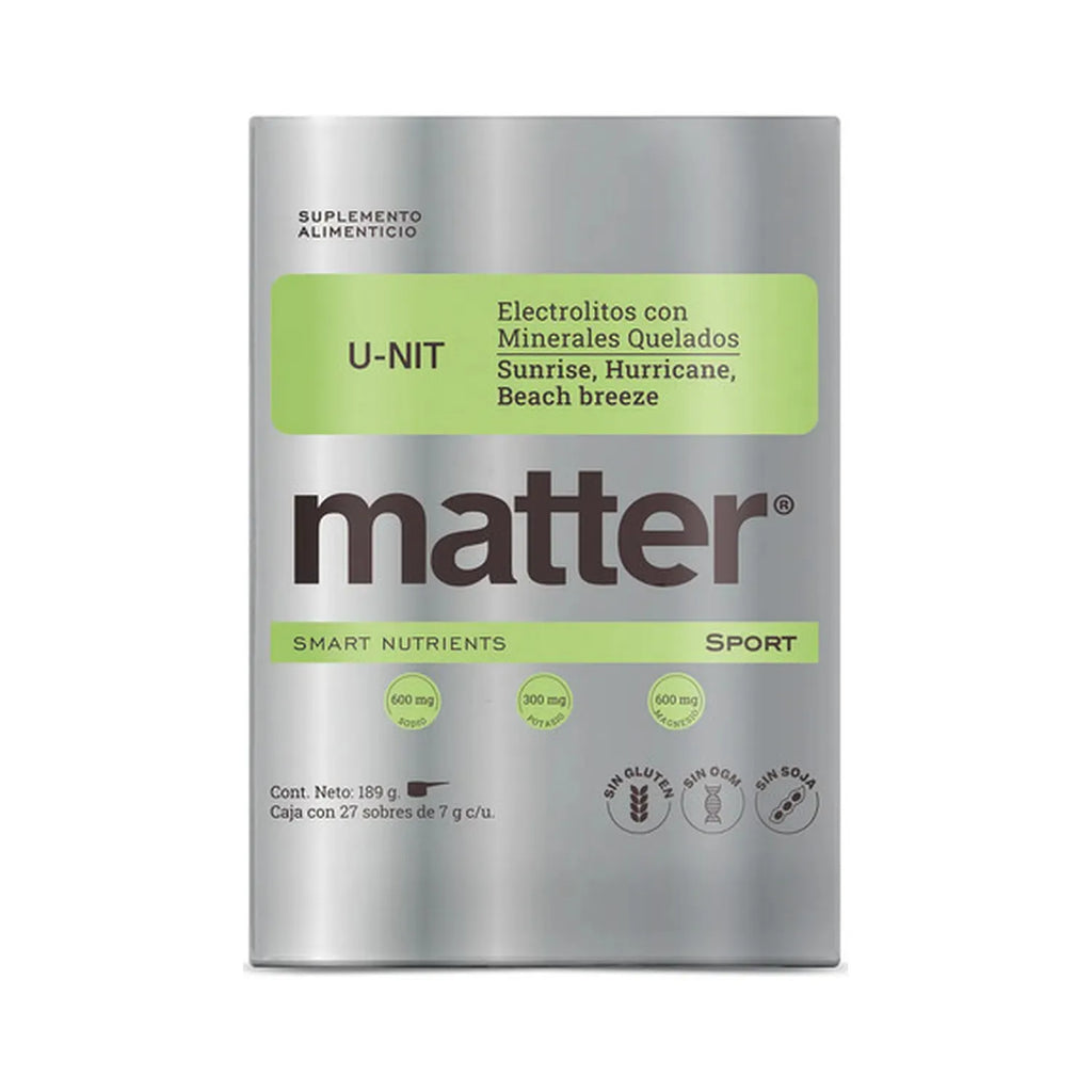 You Matter U-NIT | Electrolitos con Minerales Quelados | 189 g | 27 Sobres | Hidratación y Equilibrio de Electrolitos | Suplemento Alimenticio