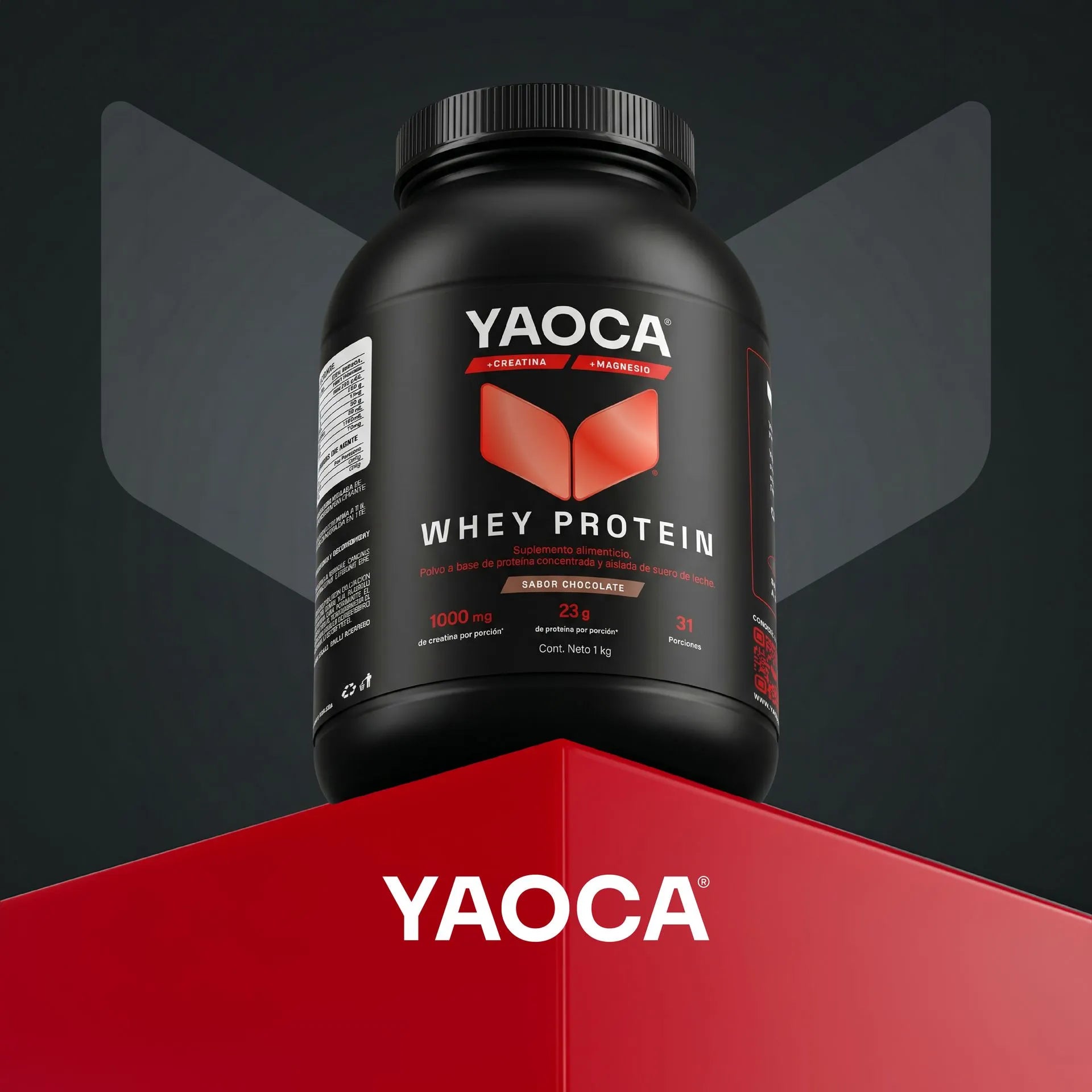 YAOCA Proteína Whey Polvo Chocolate 1kg