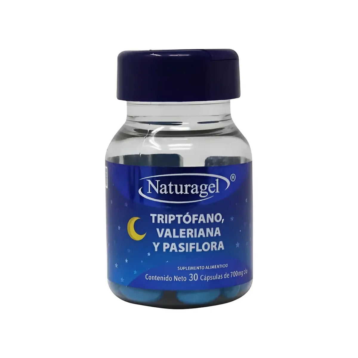 Naturagel Triptófano, Valeriana Y Pasiflora Con 30 Capsulas de 700mg