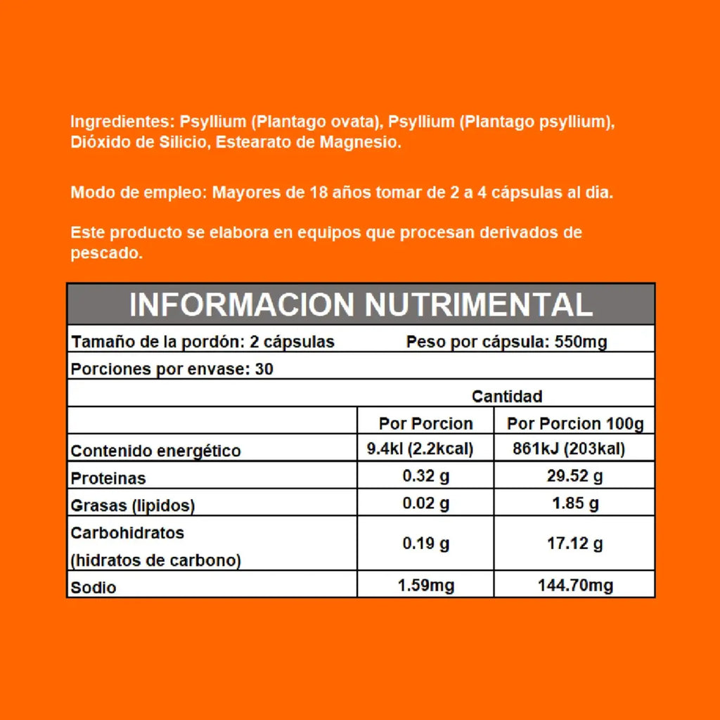 NATURAGEL Psyllium Plantago y Psyllium Ovata | 60 Cápsulas
