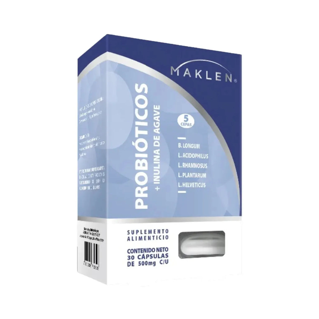 Maklen Probioticos con inulina de agave caja con 30 sofgel sfn