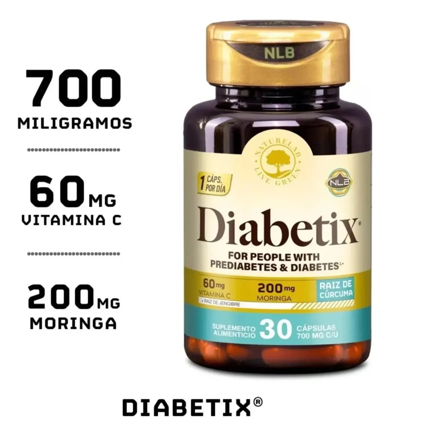 Naturelab Diabetix Control Glucosa 30 Caps 700mg Sfn