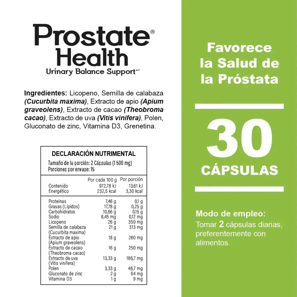 Naturelab Prostate Suplemento Para Próstata 30 Capsulas de 700mg