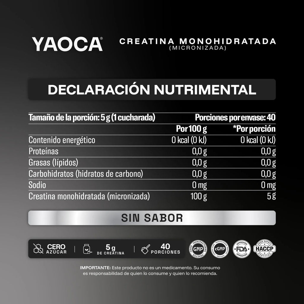 YAOCA Creatina Monohidratada 200g