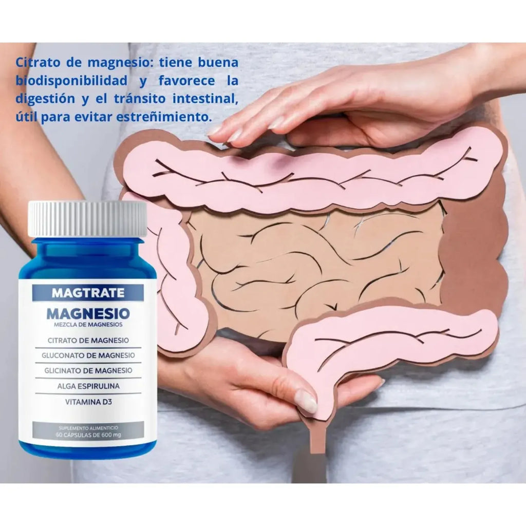 Magtrate Mezcla De Magnesios Con 60 Capsulas 600mg